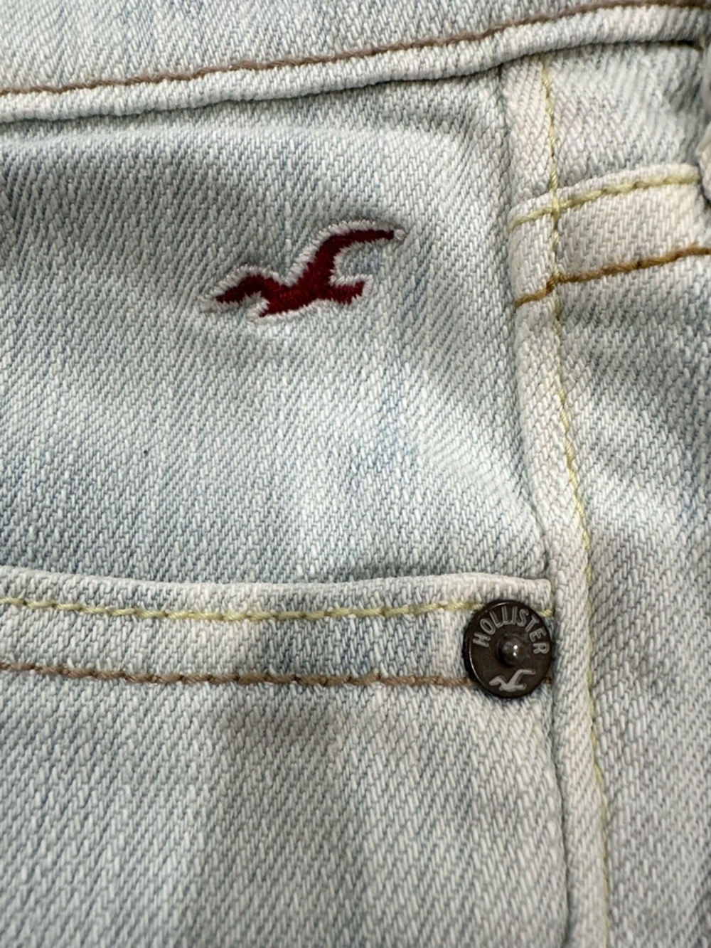 Hollister Y2K Light Blue Denim Low Rise Cutoff Micro Shorts Size 5 - Picture 8 of 13